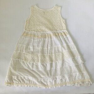 Marilu Dress Girls Size 6 White Ivory Lace Overlay Sleeveless Tiered Lightweight